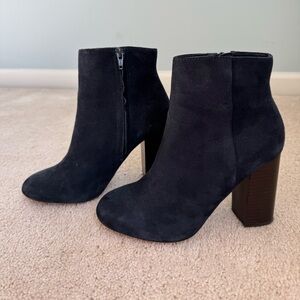 Aldo Navy Suede High Block Heel Ankle Booties